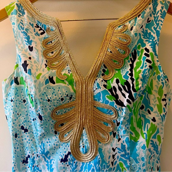 🩵🌴 Lilly Pulitzer • Janice Shift Dress Spa Blue Let's Cha Cha•SIZE 4 - Picture 10 of 13